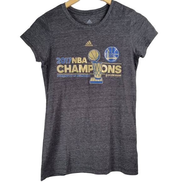 adidas Tops - Adidas Womens Gray 2017 NBA Champions Golden State Warriors T Shirt Medium
